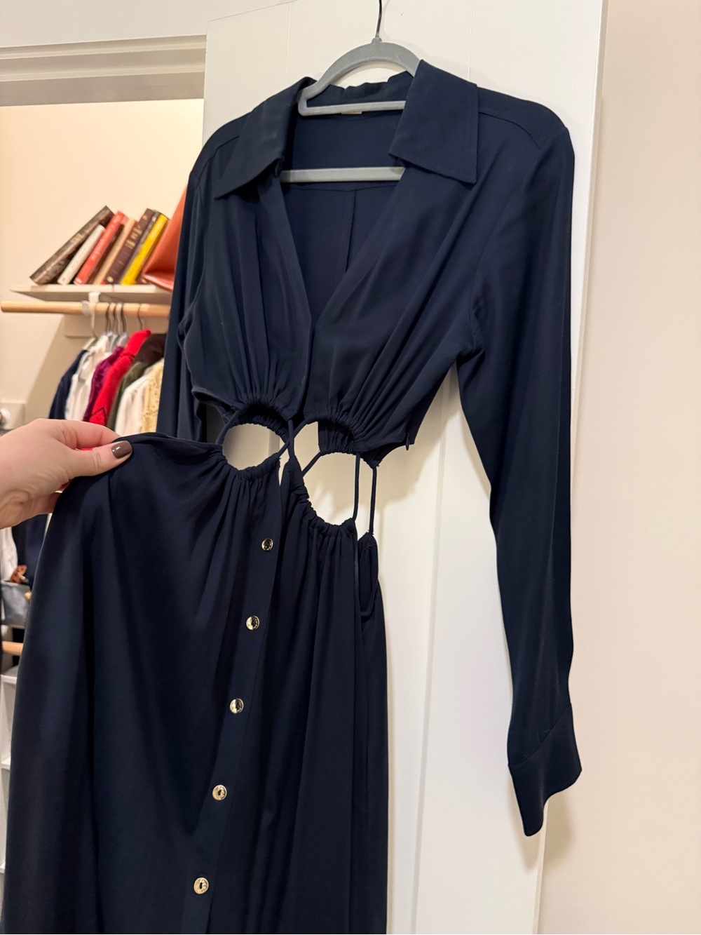 Cult Gaia Cut Out Long Sleeve Dress